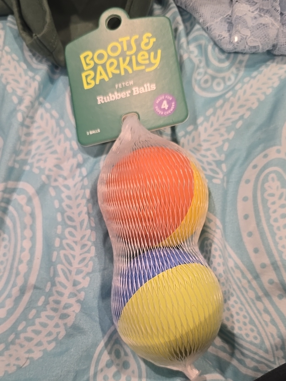 ❤️10/$13 New Boots & Barkley Orange Yellow Blue Rubber Fetch Balls - 2 Pack